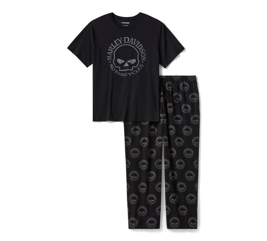Ensemble pyjama à manches courtes Harley-Davidson Willie G™ Skull pour homme 96793-25VM 