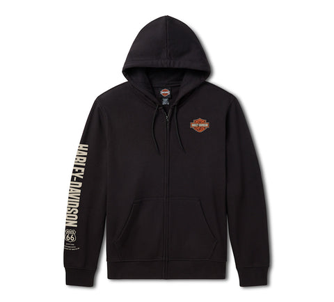 Sweat à capuche polaire zippé H-D Route 66 Anniversary