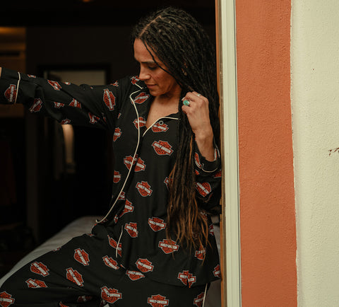 Harley-Davidson Women's Bar & Shield Button Front Pajama Set 96826-25VW