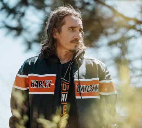 Genuine Harley-Davidson® Men's H-D Trenton Leather Riding Jacket 97014-25VM