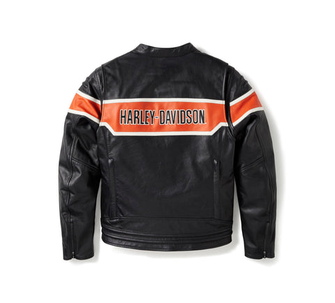 Genuine Harley-Davidson® Men's H-D Trenton Leather Riding Jacket 97014-25VM