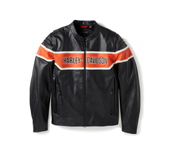 Authentique blouson de moto en cuir Harley-Davidson® pour homme, modèle Trenton, référence 97014-25VM