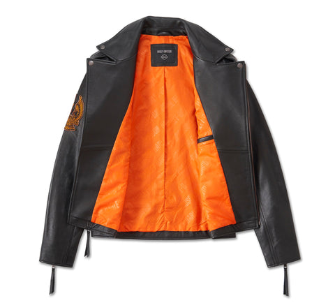 Genuine Harley-Davidson® Men's Burning Eagle Leather Jacket 97030-24VM