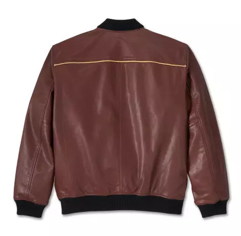 Véritable blouson en cuir Harley-Davidson® 120e anniversaire rouge foncé 9703523VM