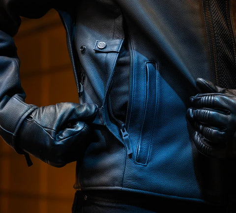 Veste en cuir véritable Paradigm Triple Vent System 2.0 pour homme 98002-24EM