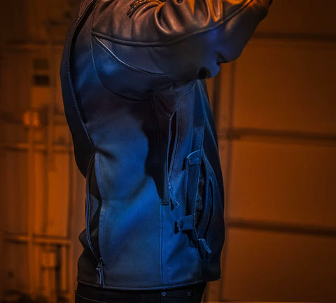 Veste en cuir véritable Paradigm Triple Vent System 2.0 pour homme 98002-24EM