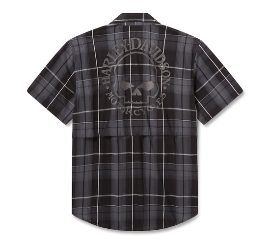 Chemise à carreaux noirs tissée 99112-26VM Harley-Davidson