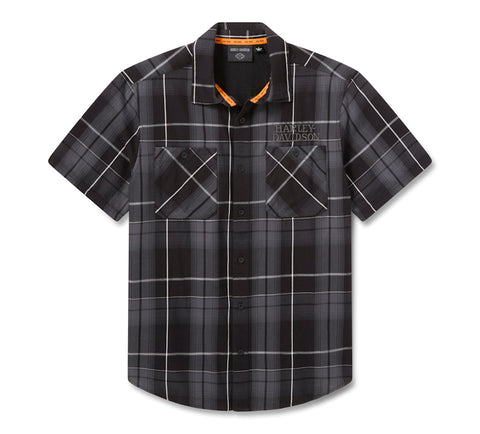 99112-26VM Harley-Davidson Woven Black Plaid Shirt