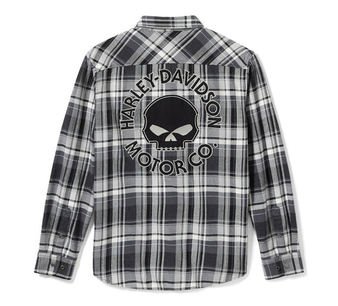 99290-25VM Harley-Davidson Shirt-woven,black/grey Plaid