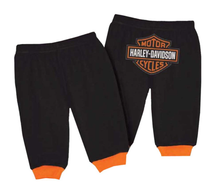 Pantalon pour bébé garçon en tissu interlock Harley-Davidson® avec logo Bar &amp; Shield, noir 4050601