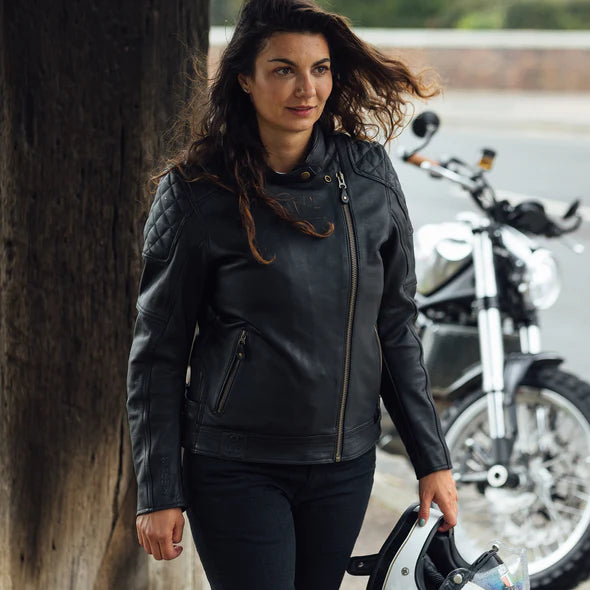 Veste en cuir pour femme Merlin Bristol D3O® - MPL061/BLK/
