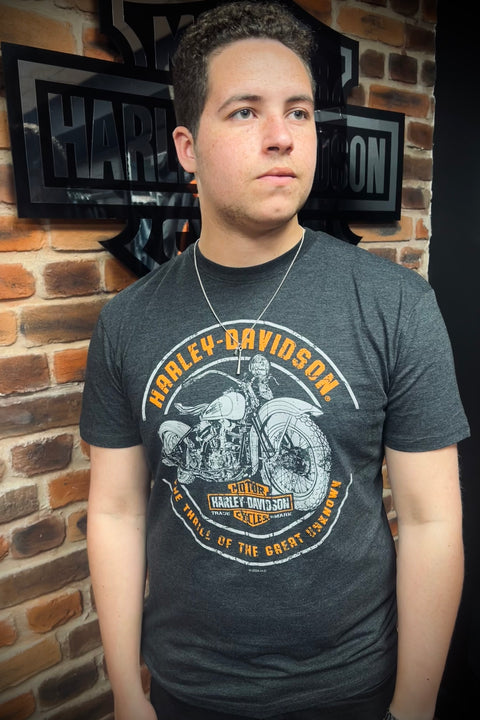 T-shirt authentique du concessionnaire Harley-Davidson® de Leeds « Thrills » 40291589