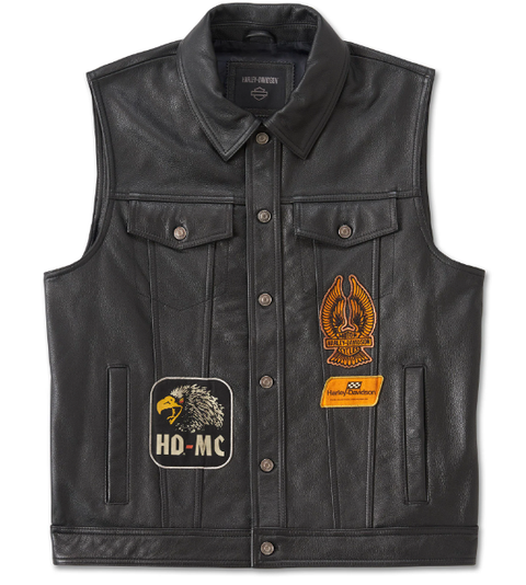 Gilet en cuir Fuel to Flames pour homme Harley Davison 97031-24VM 