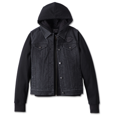 Veste en jean noire 3 en 1 Kickstart pour femme Harley Davison - Black Beauty 97537-23VW 