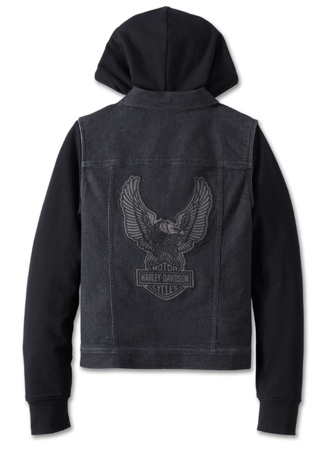 Veste en jean noire 3 en 1 Kickstart pour femme Harley Davison - Black Beauty 97537-23VW 