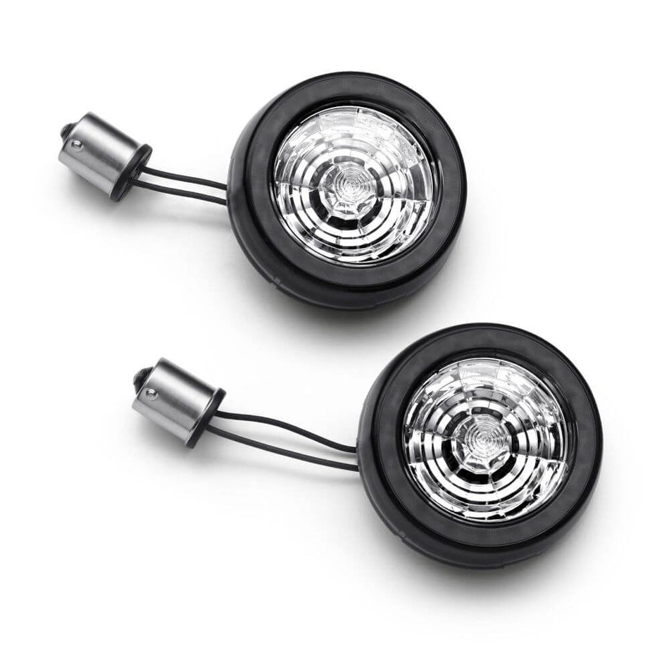 KIT D'INSERTS DE CLIGNOTANTS À LED AVANT SIGNATURE Harley Davidson 67801184, TL/TS, LED, AVANT, AMBRE/AMBRE