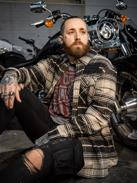 Chemise authentique Harley-Davidson® Bar &amp; Shield Premium Plaid noir 96223-24VM 