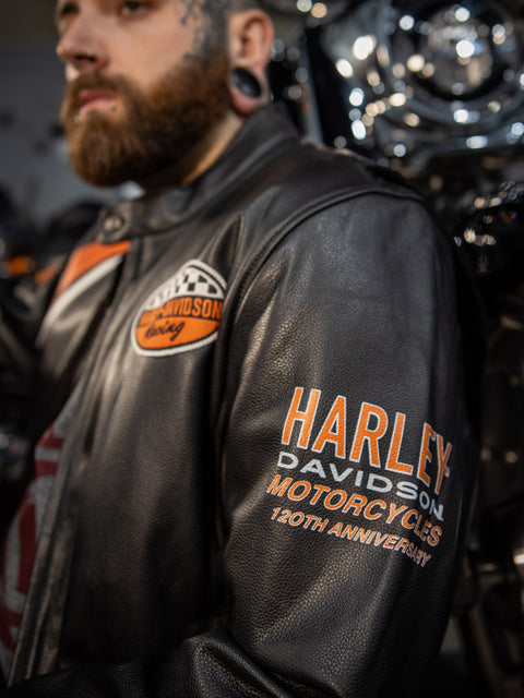 Veste en cuir véritable Harley-Davidson® 120e anniversaire 97051-23VM