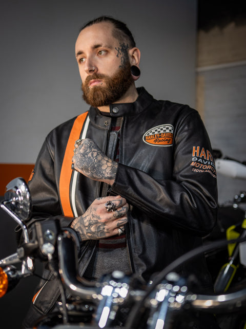Veste en cuir véritable Harley-Davidson® 120e anniversaire 97051-23VM