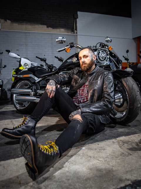 Veste en cuir réfléchissante avec tête de mort Harley-Davidson® 98122-17EM
