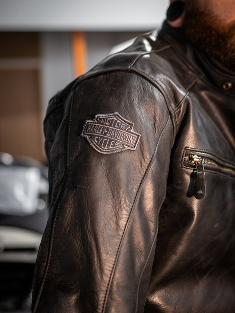 Veste en cuir réfléchissante avec tête de mort Harley-Davidson® 98122-17EM