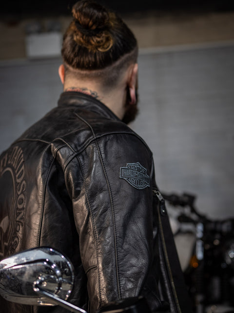 Veste en cuir réfléchissante avec tête de mort Harley-Davidson® 98122-17EM