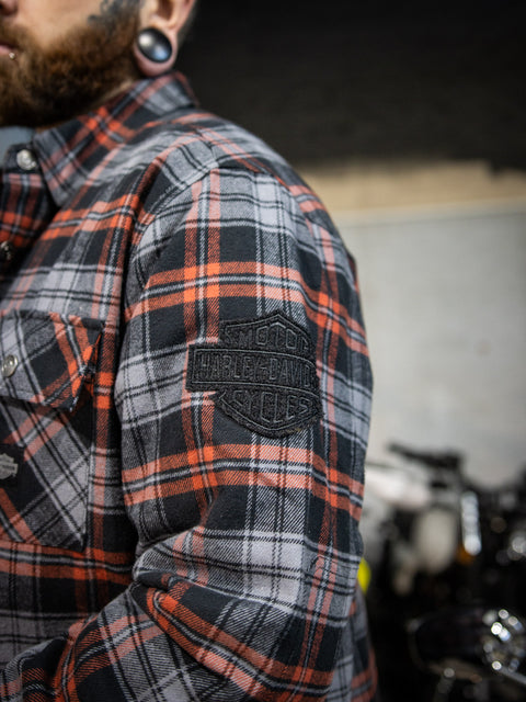 Chemise nomade Harley-Davidson® authentique pour homme - Plaid marron roux 96080-24VM 