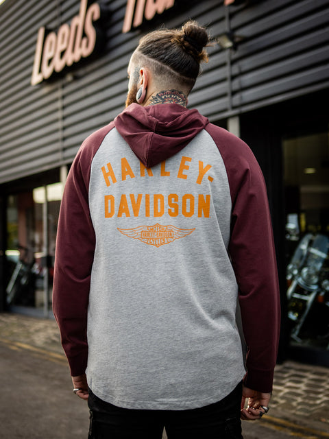 Genuine Harley-Davidson® Men's Staple Hooded Raglan Henley 96326-23VM