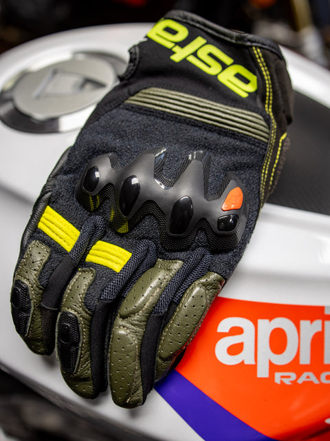 Gants en cuir Alpinestars Halo Forest Black Yellow Fluo 3504822