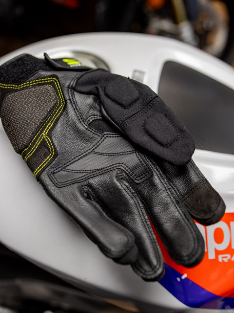 Gants en cuir Alpinestars Halo Forest Black Yellow Fluo 3504822