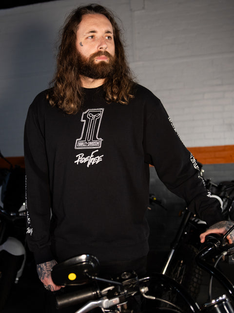 Sweat-shirt ras du cou authentique Harley-Davidson® Willie G Sketchy #1 - True Black 96791-24VX 
