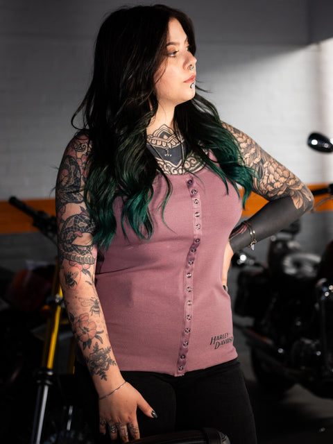 Gilet tendance authentique Harley-Davidson® Hometown Bar &amp; Shield pour femme 97490-23VW