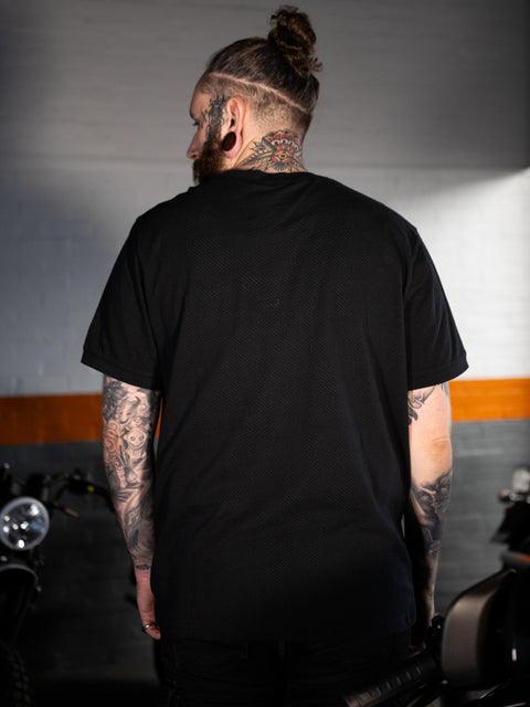 T-shirt authentique Harley Davidson #1 Racing Mesh Ringer pour homme - Harley Black 96417-24VM 