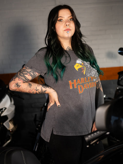 T-shirt authentique Harley-Davidson® Paradise Grey pour femme 97458-23VW