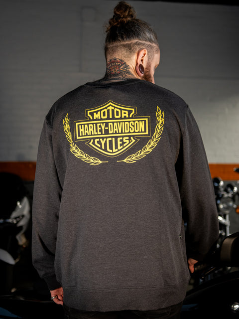 Sweat-shirt ras du cou pour homme avec logo Trophy Bar &amp; Shield d'origine Harley-Davidson® - Harley Black 96404-24VM