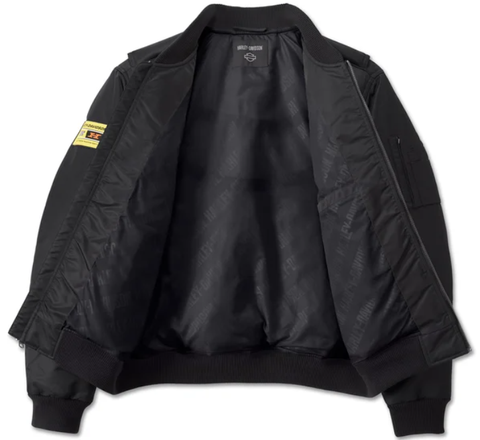 Veste aviateur authentique Harley Davidson At the Crank pour homme - Harley Black 97450-24VM 