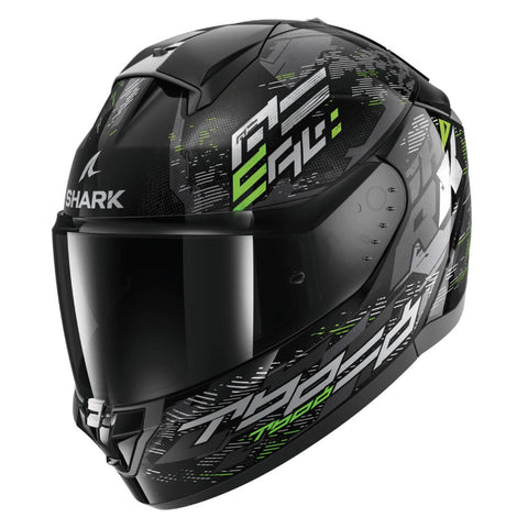 CASQUE SHARK RIDILL 2 MOLOKAI NOIR / ARGENT / VERT HE1109E-KSG