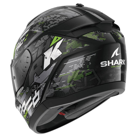 CASQUE SHARK RIDILL 2 MOLOKAI NOIR / ARGENT / VERT HE1109E-KSG