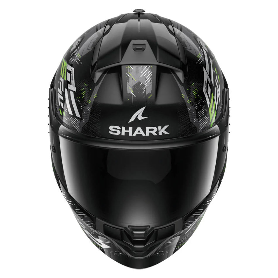 CASQUE SHARK RIDILL 2 MOLOKAI NOIR / ARGENT / VERT HE1109E-KSG