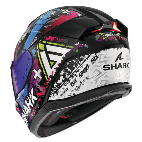 CASQUE SHARK SKWAL I3 HELLCAT NOIR / BLEU / VIOLET HE0828E