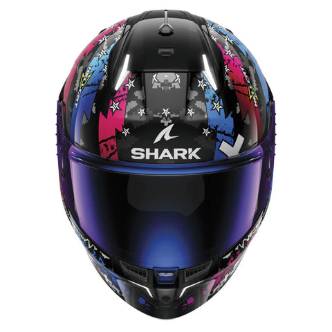 CASQUE SHARK SKWAL I3 HELLCAT NOIR / BLEU / VIOLET HE0828E