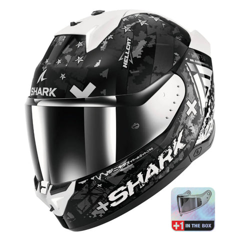 CASQUE SHARK SKWAL I3 HELLCAT NOIR / BLANC / ANTHRACITE HE0828E-KUS