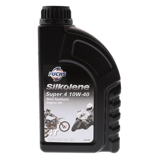 Huile moteur motocross semi-synthétique Silkolene Super 4 SAE 10W-40 4 temps 1L