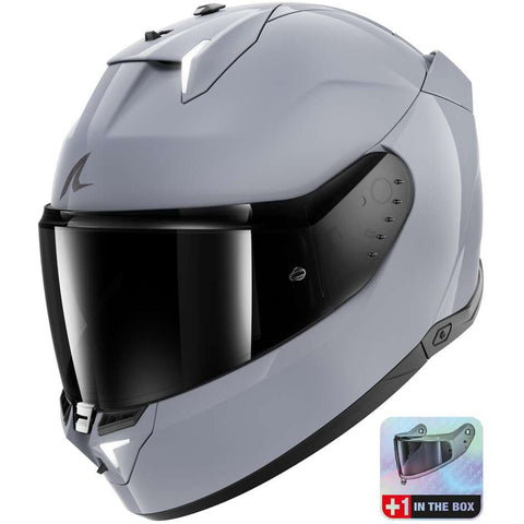 Casque moto SHARK avec LEDSKWAL i3 DARK SHADOW EDITION Gun Silver he0824es05