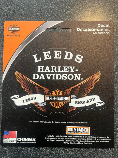 Autocollant Harley Davidson Leeds Custom Bar &amp; Shield - Autocollant Aile
