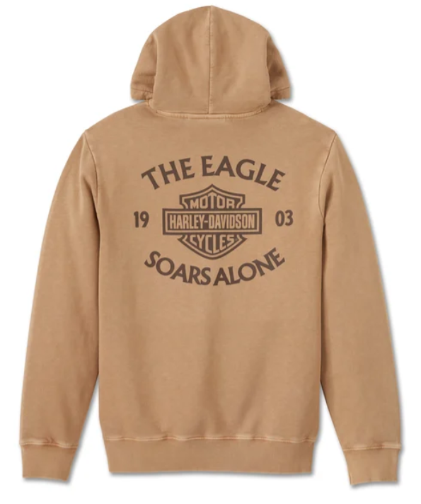 Sweat à capuche authentique HD Eagle Soars Alone Slub - Tannin 96002-25VM 
