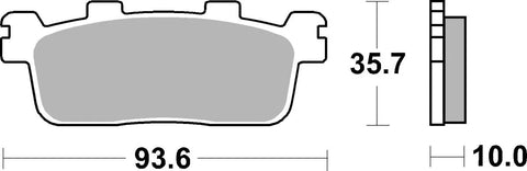 SBS Organic Rear Brake Pads 195HF