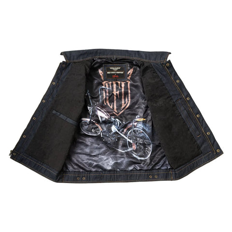 West Coast Choppers x 13 1/2 Dominator Raw Denim Riding Vest