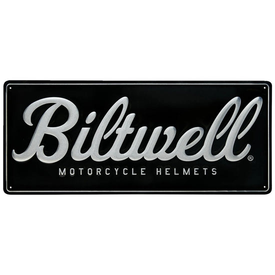 Biltwell Script Shop Sign Black/Aluminum