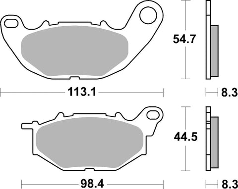 SBS Organic Front Brake Pads Yamaha YP 125 R ABS 229CT